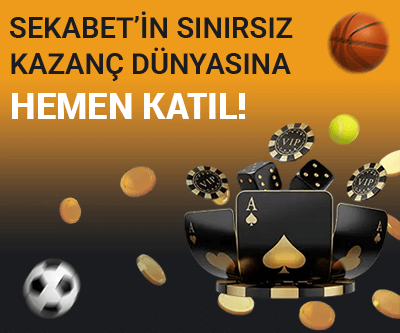 Sekabet kazanç dünyasına katıl yazılı, iskambil kağıt, jeton, zar, basketbol topu ve futbol topu bulunan görsel