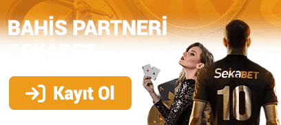 Sırtında Sekabet yazılı forma giyen erkek ve kart tutan kadınla tanıtım odaklı bahis görseli