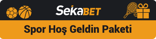 Sekabet spor paketini tanıtan görsel, futbol, basketbol, tenis topları ve hediye paketi ile birlikte